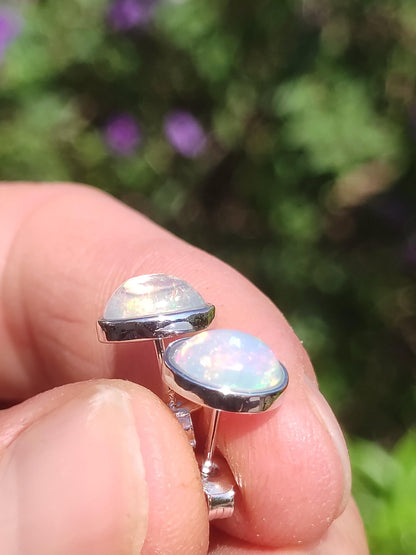 Boucles d'oreilles à tige en opale éthiopienne AAA - Argent sterling 925 - Pierre précieuse colorée - Pierre de guérison - Énergie - Cadeau pour femme - Bijoux de haute qualité - Précieux et rare