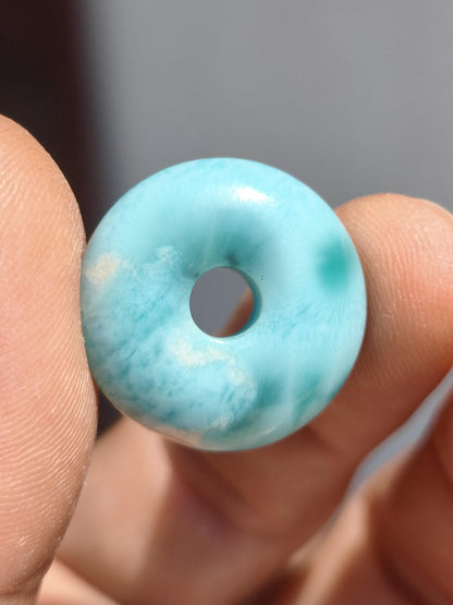 AAA Larimar Protection Donut Gemstone Necklace Blue Healing Stone Rarity Natural Woman Gift Man Woman He She Energy Power Luck