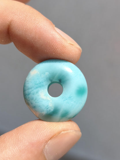 AAA Larimar Protection Donut Gemstone Necklace Blue Healing Stone Rarity Natural Woman Gift Man Woman He She Energy Power Luck
