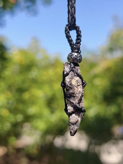 Purpurit ~ Makramee Edelstein Kette lila Natur HIPPIE GOA Boho Heilstein Kristalle Schmuck Anhänger Mann Frau Kind Geschenk Er Sie Schwester