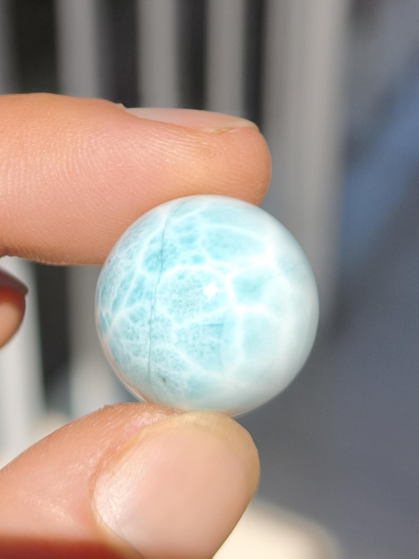 Larimar AAA - Edelstein Kugel blau Deko Sphere Kristall Geschenk blau Natur Heilstein Natur Sammler Mineral Geschenk Meer Himmel