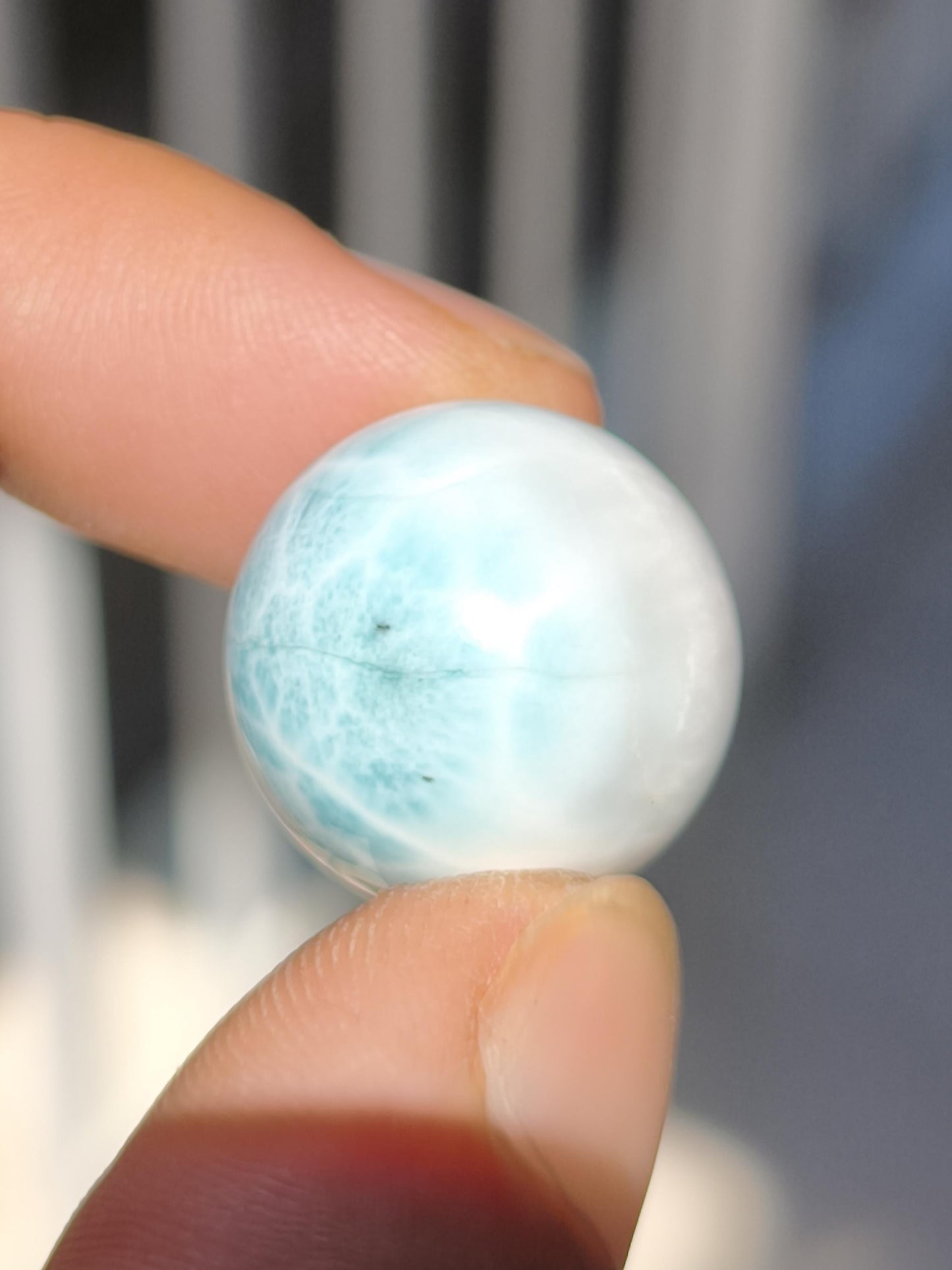 Larimar AAA - Edelstein Kugel blau Deko Sphere Kristall Geschenk blau Natur Heilstein Natur Sammler Mineral Geschenk Meer Himmel