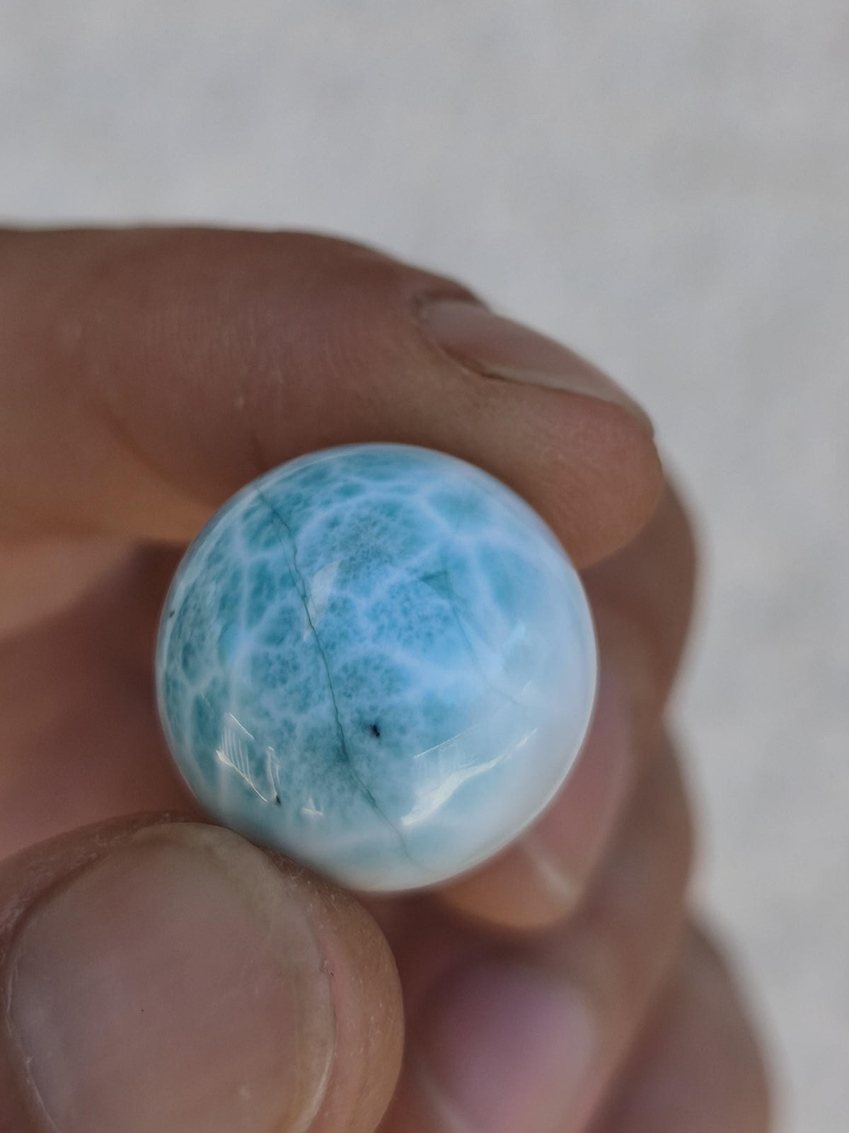Larimar AAA - Edelstein Kugel blau Deko Sphere Kristall Geschenk blau Natur Heilstein Natur Sammler Mineral Geschenk Meer Himmel