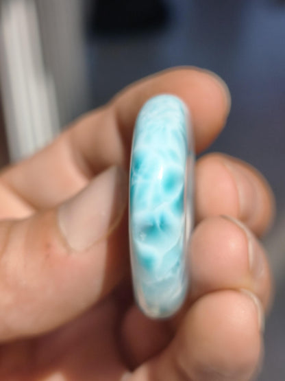 Larimar AAA Kette Donut Edelstein Sammler Rarität blau Meer Fraktale Muster Natur Frau Mann Geschenk Er Sie Besonders Rar Traumhaft Anhänger