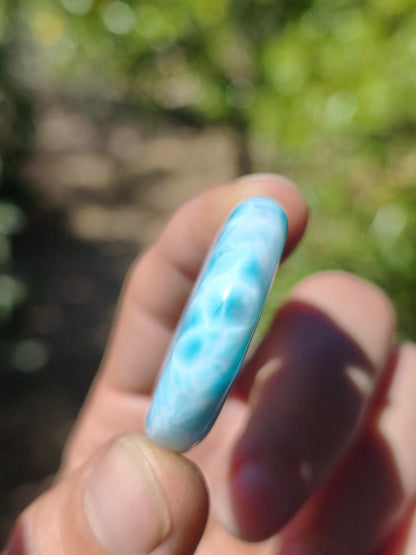 Larimar AAA Kette Donut Edelstein Sammler Rarität blau Meer Fraktale Muster Natur Frau Mann Geschenk Er Sie Besonders Rar Traumhaft Anhänger