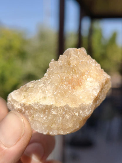 Calcite Roh Kristall Stufe  – Attavyros, Insel Rhodos Griechenland Sammler Mineralien Kristall Deko Selbstfund Geschenk Haus Wohnen gelb