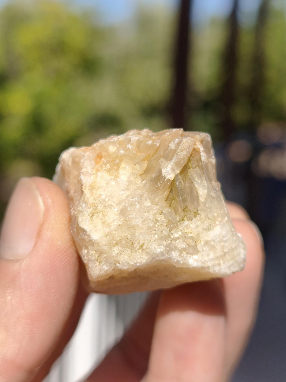 Calcite Roh Kristall Stufe  – Attavyros, Insel Rhodos Griechenland Sammler Mineralien Kristall Deko Selbstfund Geschenk Haus Wohnen gelb