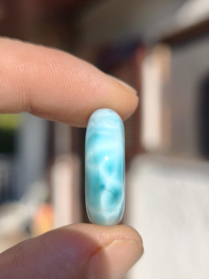 AAA Larimar Schutz Donut Edelstein Kette blau Heilstein Rarität Natur Frau Geschenk Mann Frau Er Sie Energie Kraft Glück