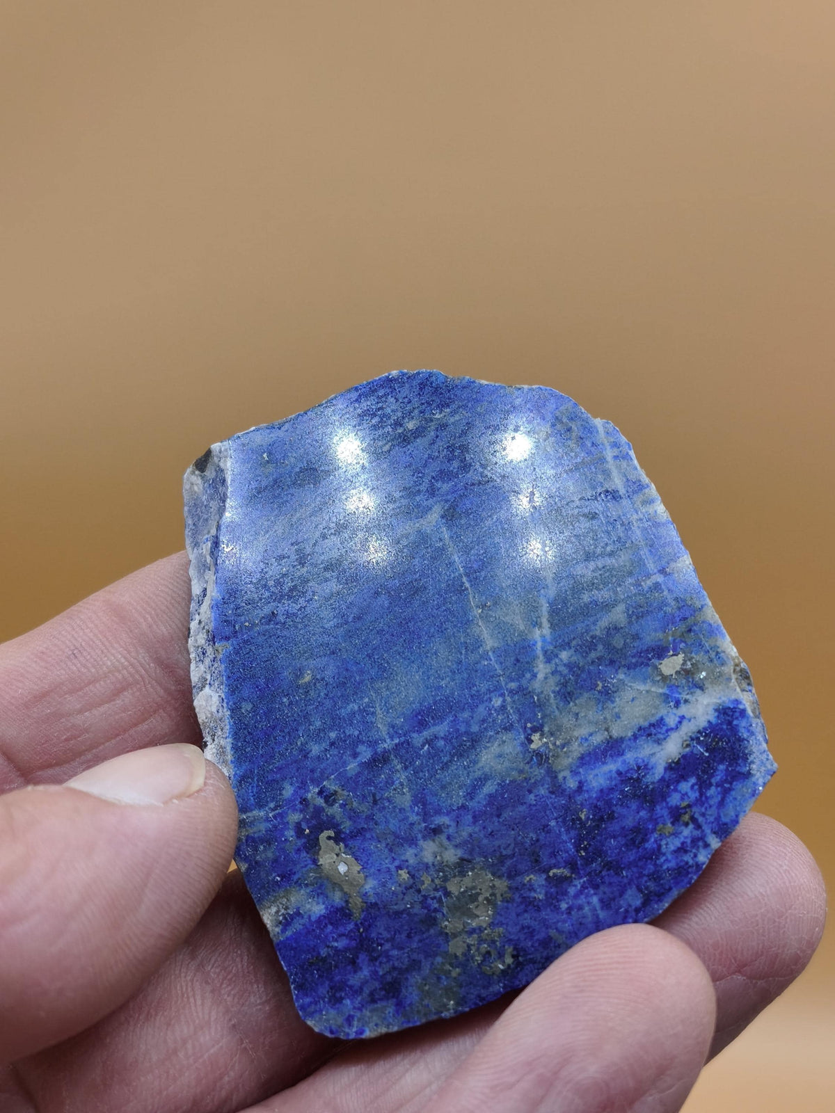 LapisLazuli Scheibe Edelstein blau Stufe Anschliff Deko Platte Kristall Vintage Meditation Heilstein Frau Mann Geschenk Er Sie Haus Energie