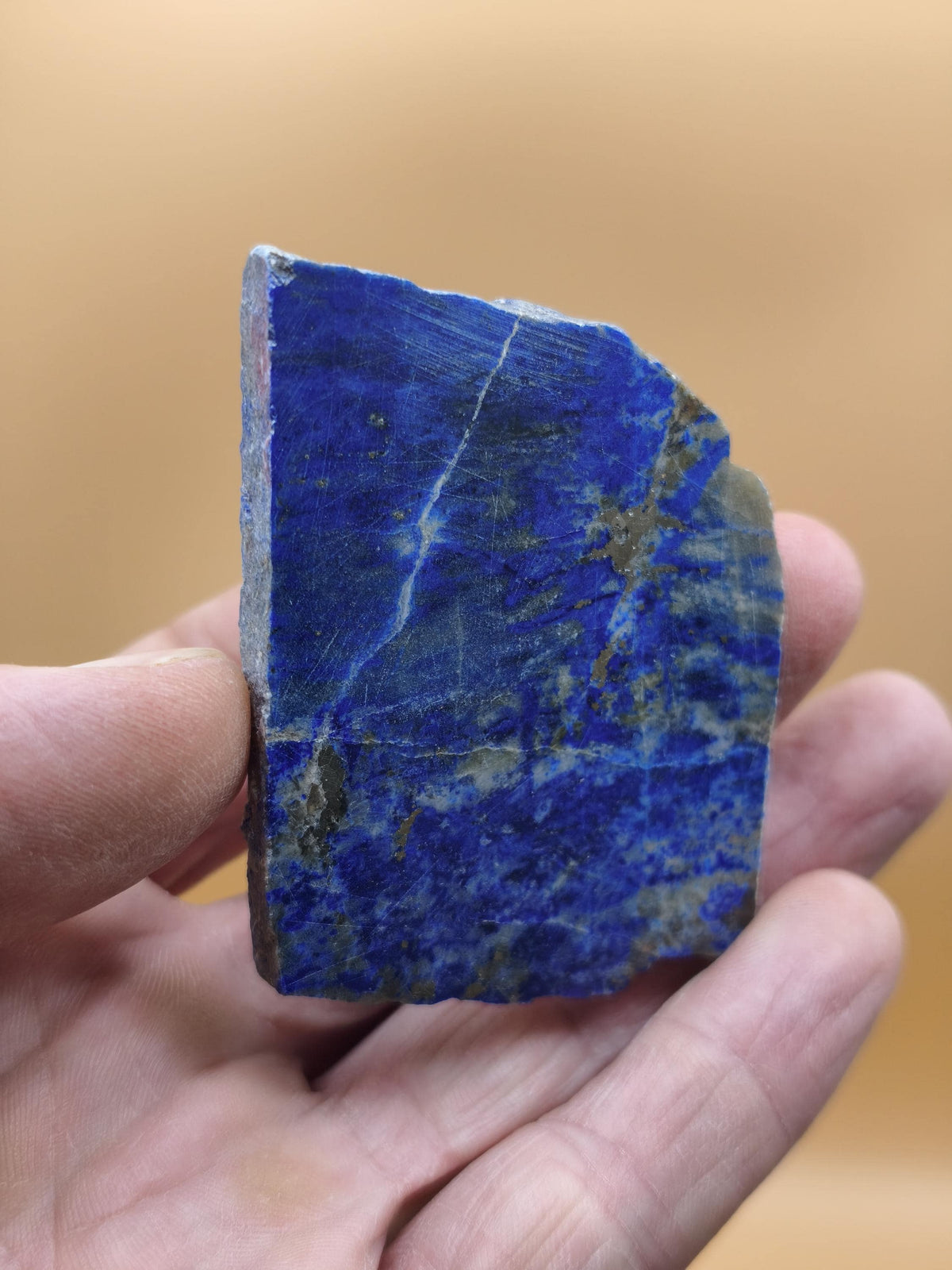 LapisLazuli Scheibe Edelstein blau Stufe Anschliff Deko Platte Kristall Vintage Meditation Heilstein Frau Mann Geschenk Er Sie Haus Energie