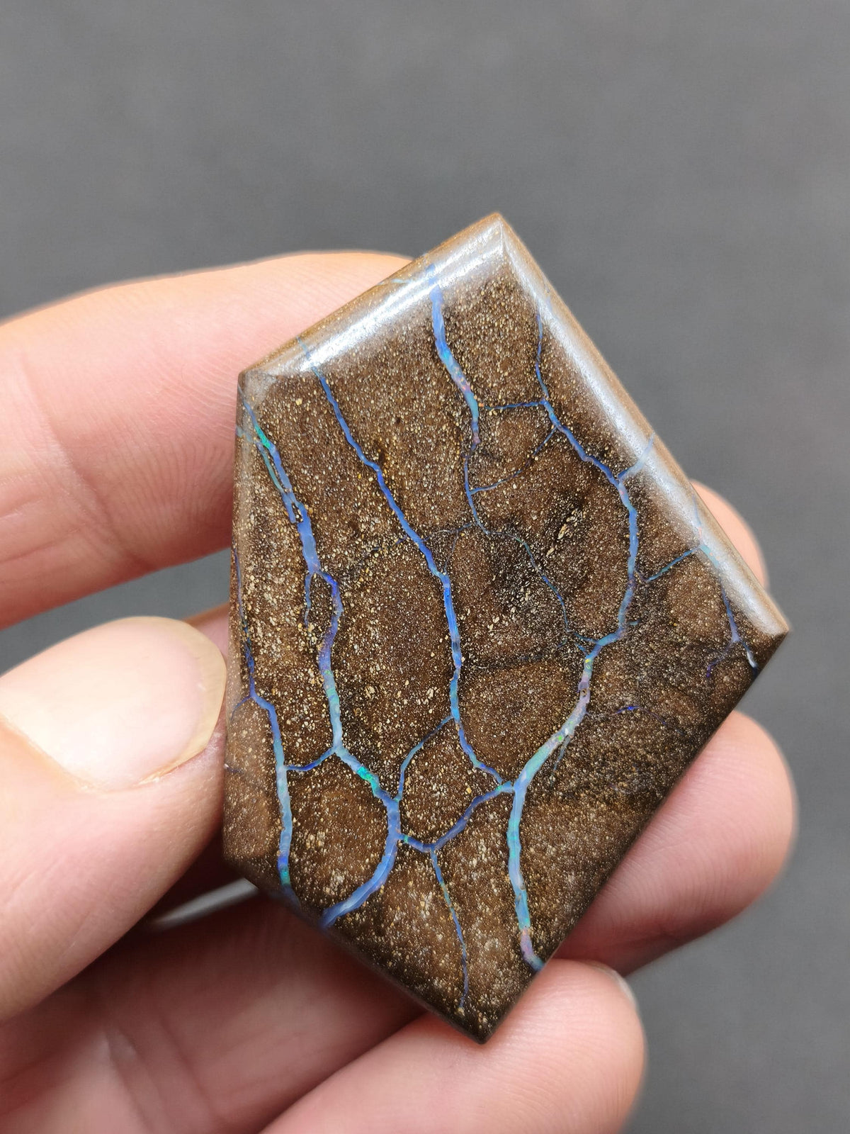 Boulder Opal AAA Sammlerstein Mineralien Kristalle Cabochon natürlich Heilstein Rarität Muster Australien Queensland