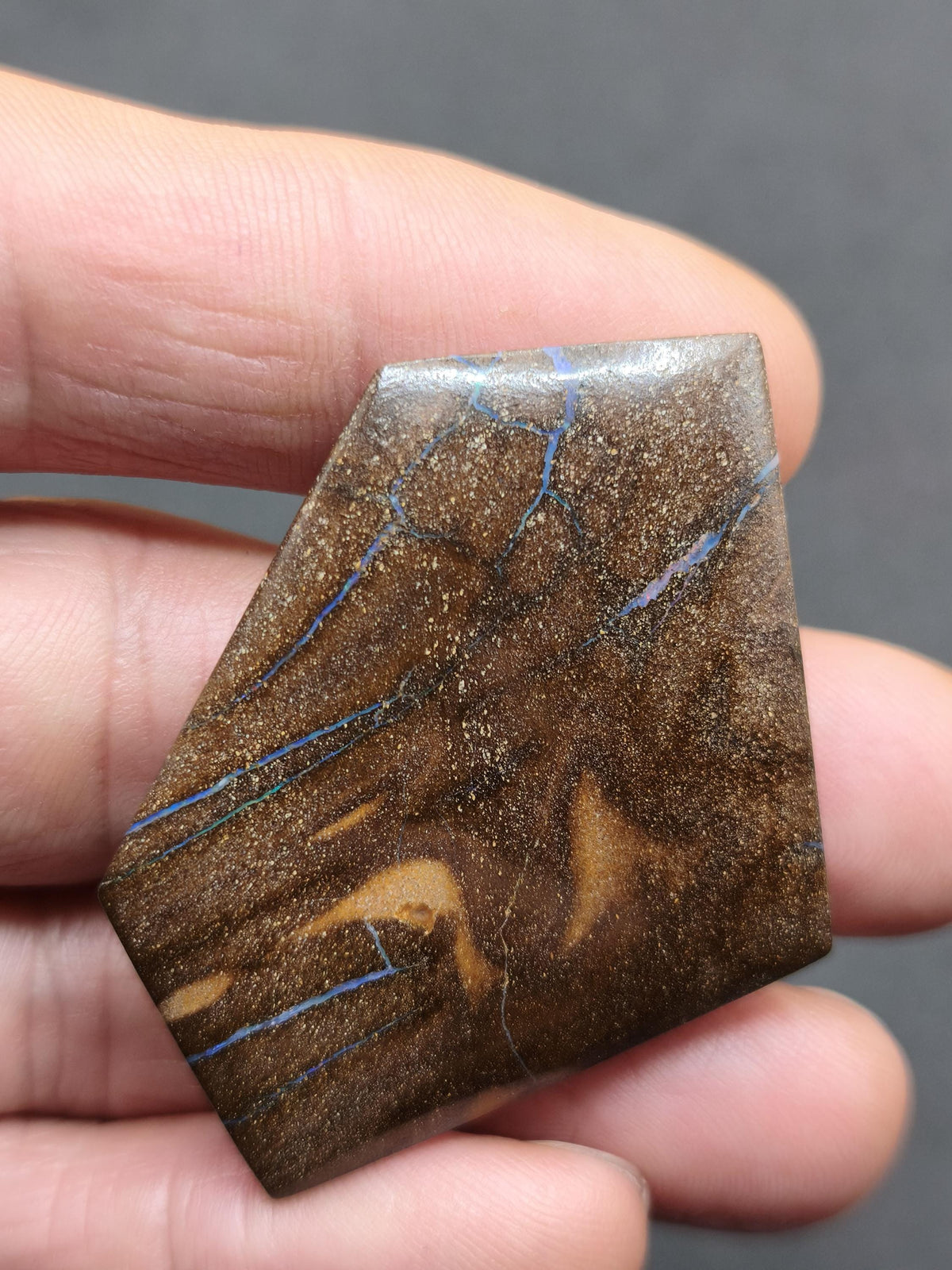 Boulder Opal AAA Sammlerstein Mineralien Kristalle Cabochon natürlich Heilstein Rarität Muster Australien Queensland