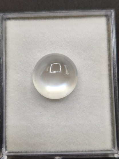 Adular Mondstein AAA Sammlerstein Mineralien Kristalle Cabochon rund natürlich Heilstein Rarität klar schimmer