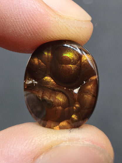 Feuer Achat Mexiko opalisierend AAA Sammlerstein Mineralien Kristalle Kollektion Cabochon natürlich Heilstein Rarität Muster Selten