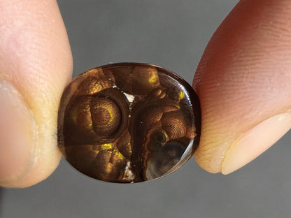 Feuer Achat Mexiko opalisierend AAA Sammlerstein Mineralien Kristalle Kollektion Cabochon natürlich Heilstein Rarität Muster Selten