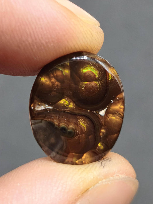 Feuer Achat Mexiko opalisierend AAA Sammlerstein Mineralien Kristalle Kollektion Cabochon natürlich Heilstein Rarität Muster Selten