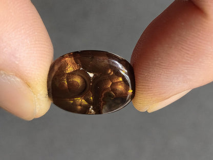 Feuer Achat Mexiko opalisierend AAA Sammlerstein Mineralien Kristalle Kollektion Cabochon natürlich Heilstein Rarität Muster Selten