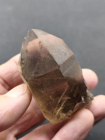 Rauchquarz mit Rutil gold roh Sammler Stufe Kristall Rarität ~ Edelstein Deko Heilstein Mineral Kollektion Energie Natur