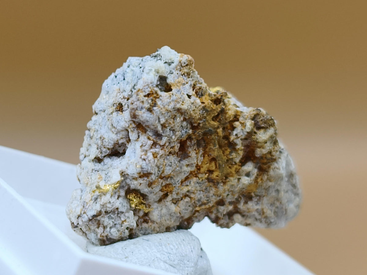 Gediegenes Gold auf Matrix Kristallin – Natürliches Gold aus Zlaté Hory, Tschechien echt natürlich Sammler Mineral selten