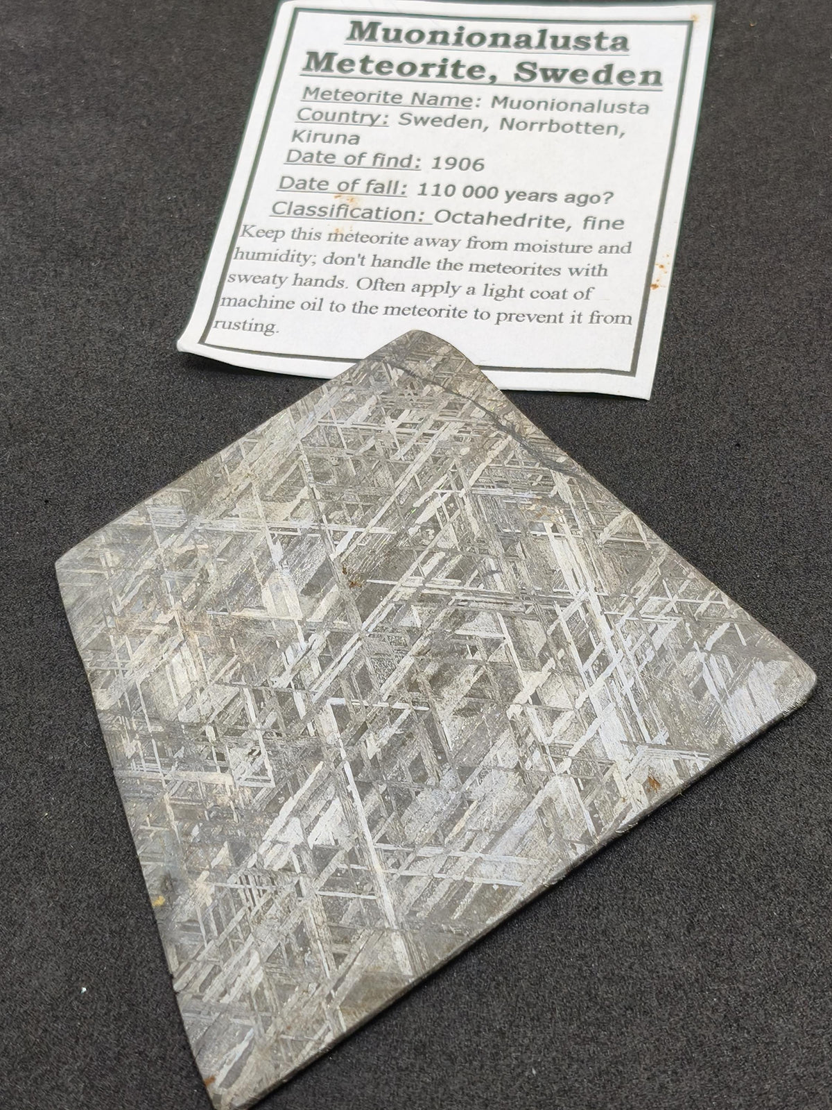 XL Muonionalusta Meteorit – Große Eisenmeteoriten-Scheibe aus Schweden | 34,5 g Sammler Selten Geschenk