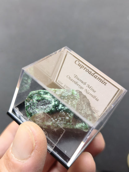 Cuproadamit Kristallstufe Tsumeb Namibia 40 mm | Tiefgrüne Kristalle Zincolivenit  Seltenes Sammlermineral Rarität Sammler roh Stufe Edelst