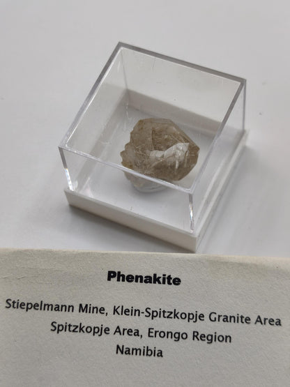 12ct Phenakit Kristall aus Namibia | Stiepelmann Mine Erongo | Klarer natürlicher Rohkristall | Seltenes Sammler Mineral Heilstein Rarität