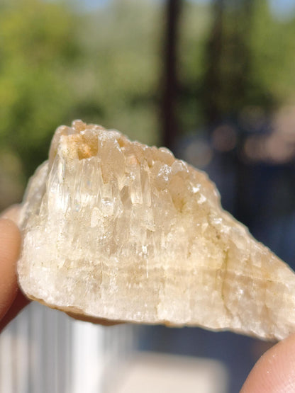 Calcite Roh Kristall Stufe  – Attavyros, Insel Rhodos Griechenland Sammler Mineralien Kristall Deko Selbstfund Geschenk Haus Wohnen gelb