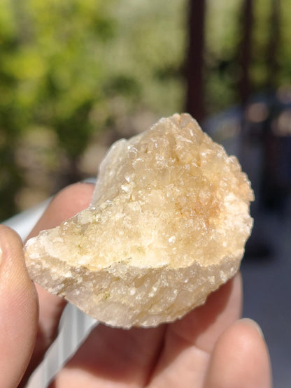 Calcite Roh Kristall Stufe  – Attavyros, Insel Rhodos Griechenland Sammler Mineralien Kristall Deko Selbstfund Geschenk Haus Wohnen gelb