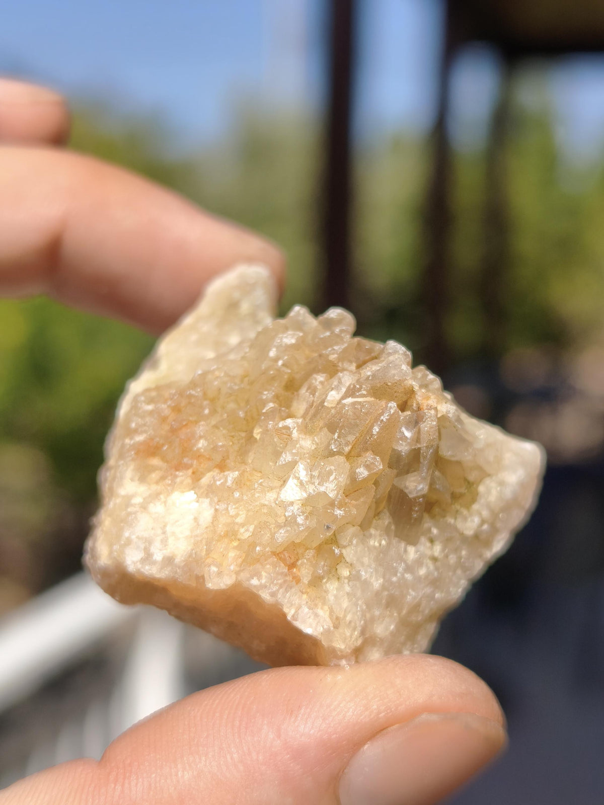 Calcite Roh Kristall Stufe  – Attavyros, Insel Rhodos Griechenland Sammler Mineralien Kristall Deko Selbstfund Geschenk Haus Wohnen gelb