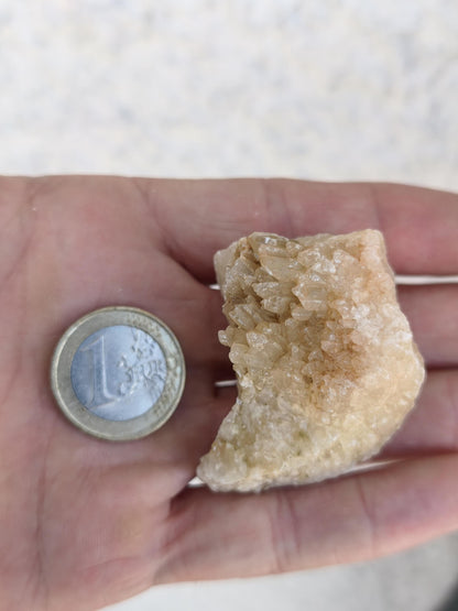 Calcite Roh Kristall Stufe  – Attavyros, Insel Rhodos Griechenland Sammler Mineralien Kristall Deko Selbstfund Geschenk Haus Wohnen gelb