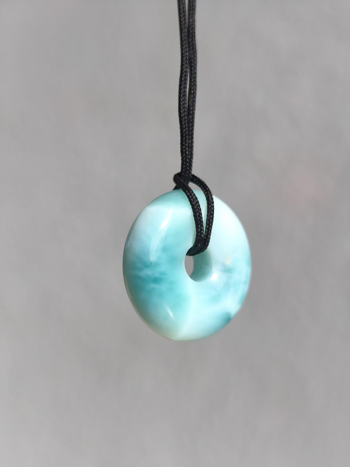 AAA Larimar Protection Donut Gemstone Necklace Blue Healing Stone Rarity Natural Woman Gift Man Woman He She Energy Power Luck