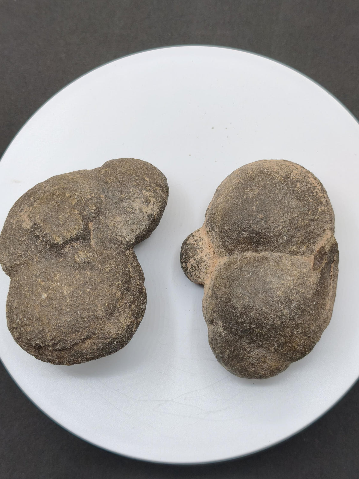 Moqui Marbles Pair – 2 natural ironstone concretions from Utah, USA – Shaman Stone living gemstones Native American shaman ritual energy