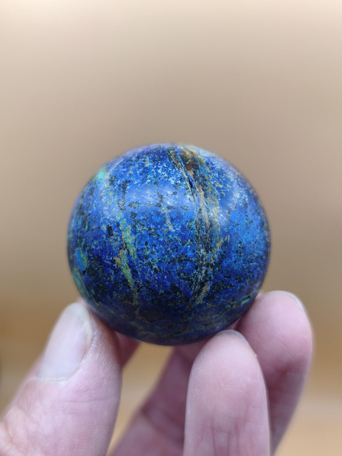 Sphère d'azurite, de malachite et de chrysocolle, cristaux bleus, pierre naturelle, pierre précieuse, sphère décorative, décoration intérieure, méditation, pierre de guérison, rareté, collection, minéraux, pièce unique