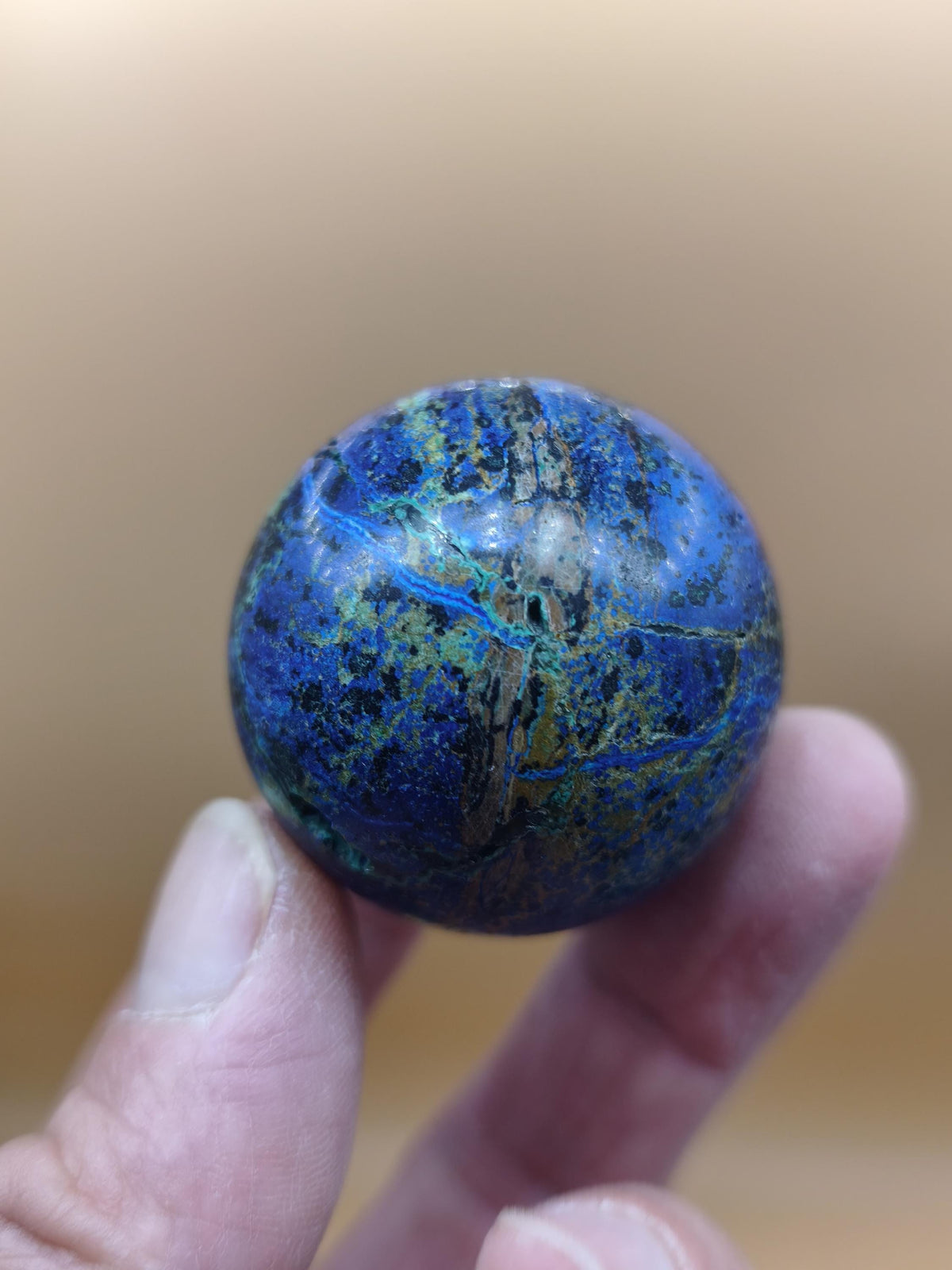 Sphère d'azurite, de malachite et de chrysocolle, cristaux bleus, pierre naturelle, pierre précieuse, sphère décorative, décoration intérieure, méditation, pierre de guérison, rareté, collection, minéraux, pièce unique