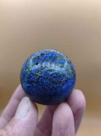 Sphère d'azurite, de malachite et de chrysocolle, cristaux bleus, pierre naturelle, pierre précieuse, sphère décorative, décoration intérieure, méditation, pierre de guérison, rareté, collection, minéraux, pièce unique