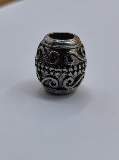 Edelstahl Perlen für Dreadlocka Haare Bart hochwertig Silbern Breads Dreads Schmuck Accesoire HIPPIE GOA Boho Tribal Natur Indian Vintage