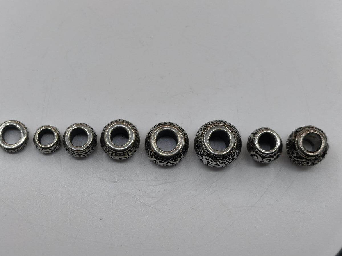 Edelstahl Perlen für Dreadlocka Haare Bart hochwertig Silbern Breads Dreads Schmuck Accesoire HIPPIE GOA Boho Tribal Natur Indian Vintage
