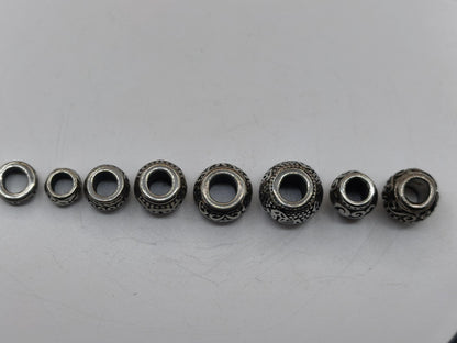 Edelstahl Perlen für Dreadlocka Haare Bart hochwertig Silbern Breads Dreads Schmuck Accesoire HIPPIE GOA Boho Tribal Natur Indian Vintage