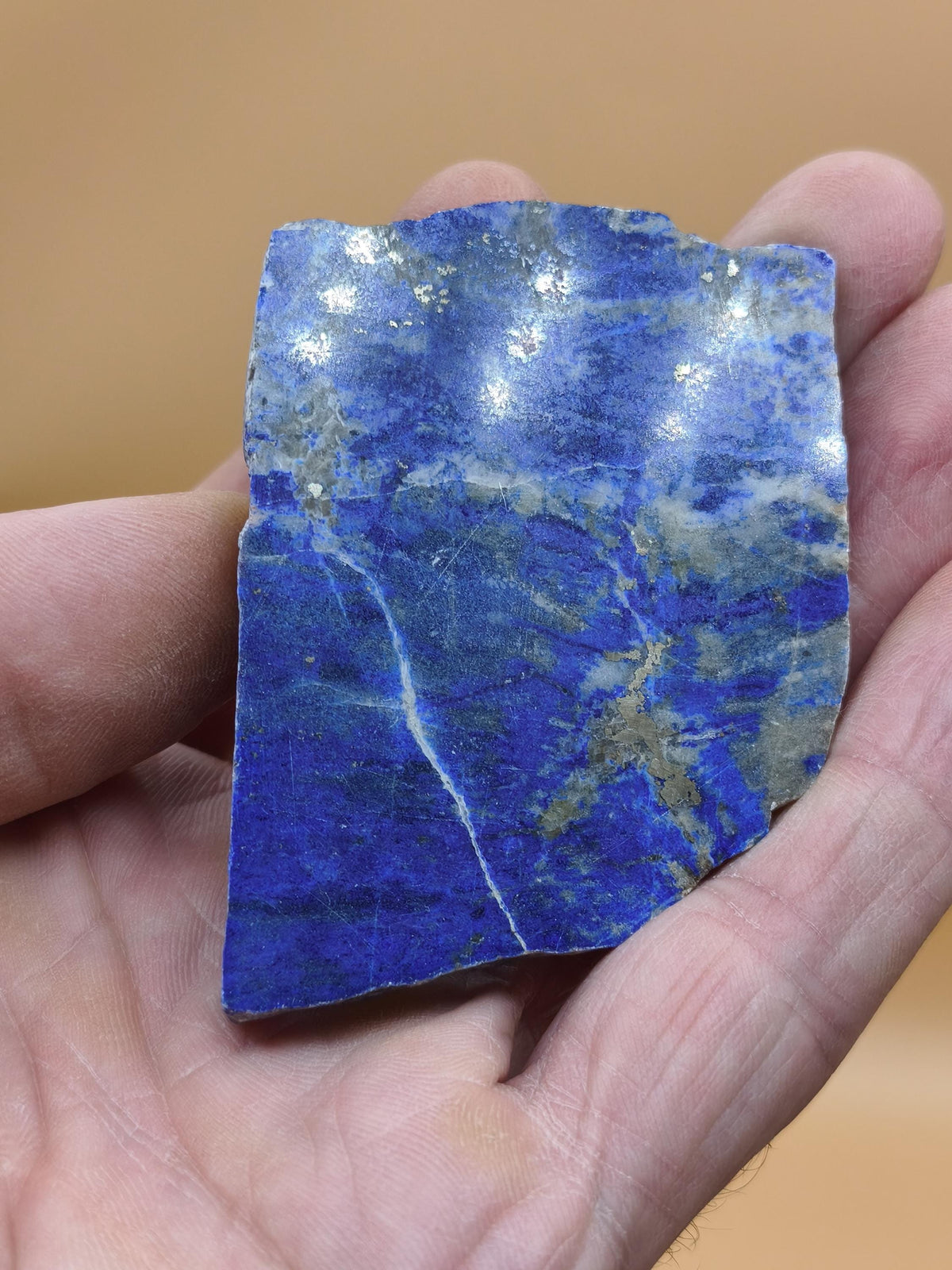 LapisLazuli Scheibe Edelstein blau Stufe Anschliff Deko Platte Kristall Vintage Meditation Heilstein Frau Mann Geschenk Er Sie Haus Energie