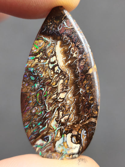 Boulder Opal AAA Sammlerstein Mineralien Kristalle Cabochon natürlich Heilstein Rarität Muster Australien Queensland