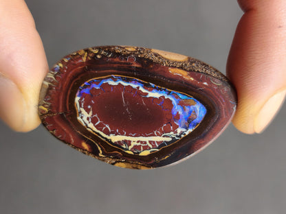 Boulder Opal Nuss AAA Sammlerstein Mineralien Kristalle Cabochon natürlich Heilstein Rarität Muster Australien Queensland