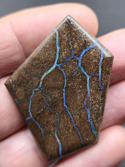 Boulder Opal AAA Sammlerstein Mineralien Kristalle Cabochon natürlich Heilstein Rarität Muster Australien Queensland