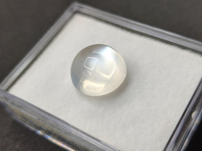 Adular Mondstein AAA Sammlerstein Mineralien Kristalle Cabochon rund natürlich Heilstein Rarität klar schimmer