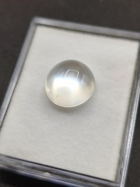 Adular Mondstein AAA Sammlerstein Mineralien Kristalle Cabochon rund natürlich Heilstein Rarität klar schimmer