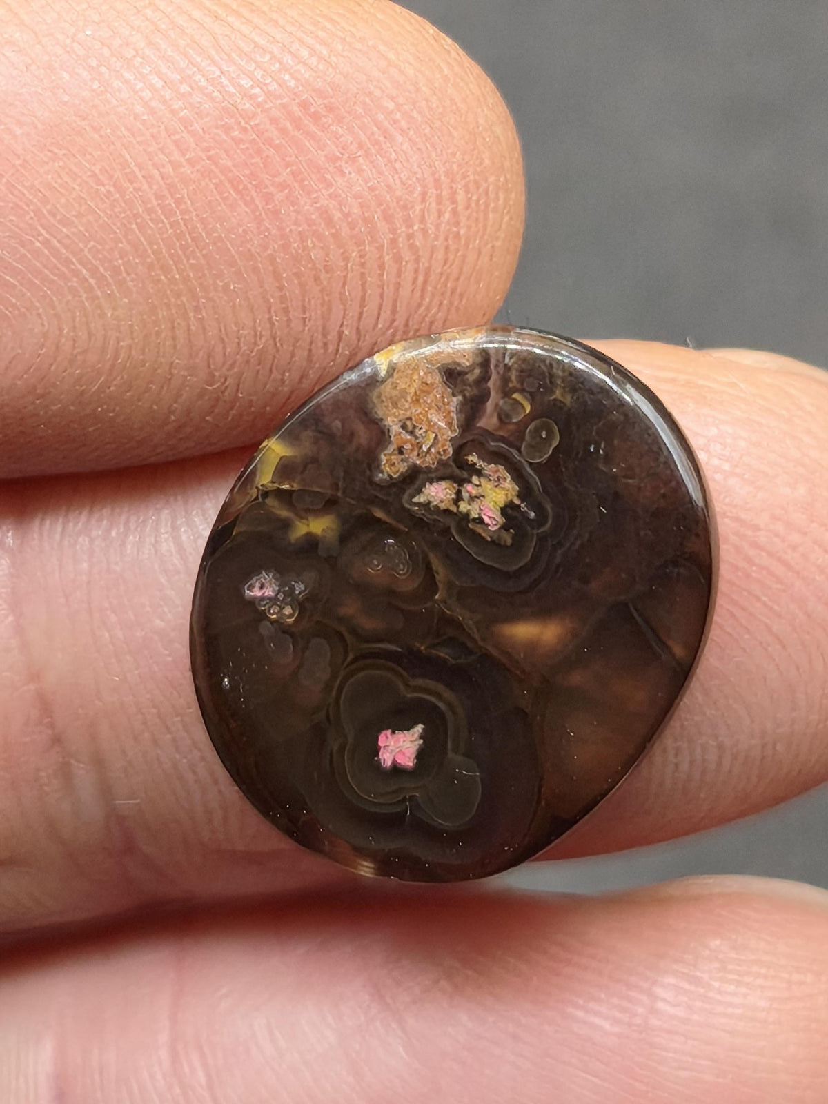Feuer Achat Mexiko opalisierend AAA Sammlerstein Mineralien Kristalle Kollektion Cabochon natürlich Heilstein Rarität Muster Selten
