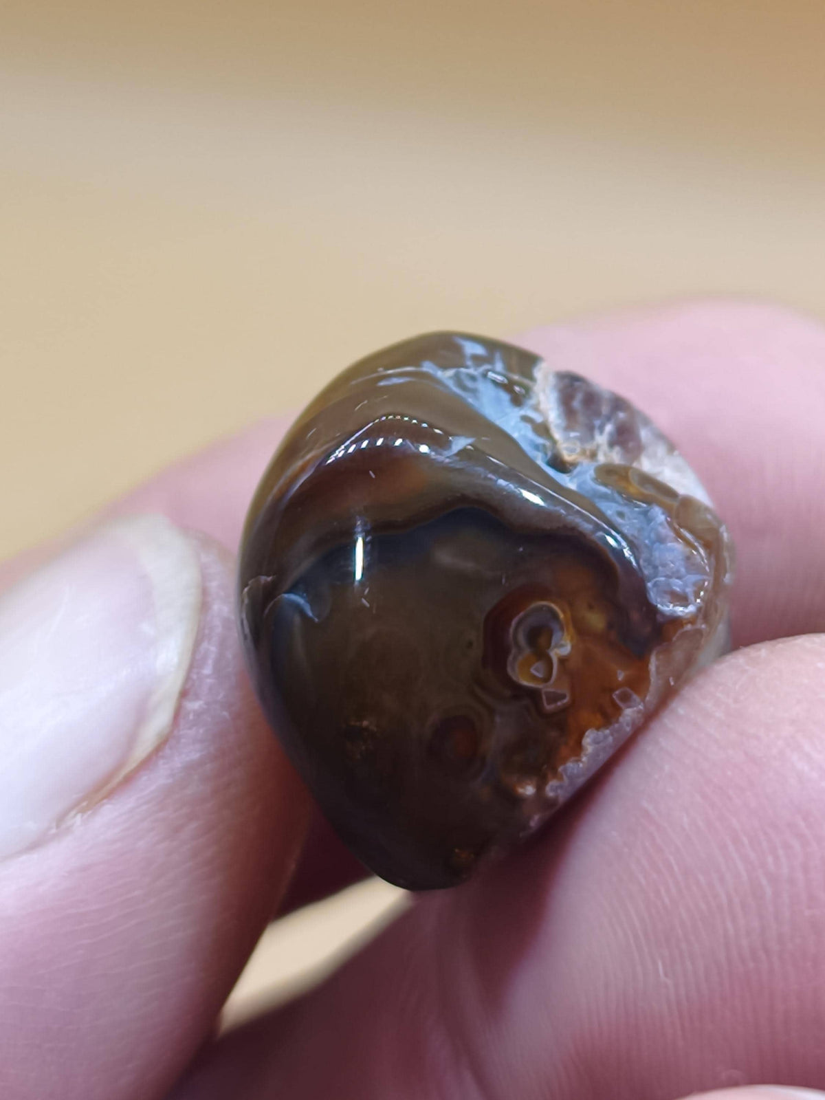Feuer Acha Mexiko opalisierend AAA Sammlerstein Mineralien Kristalle Kollektion natürlich Heilstein Rarität Muster Selten