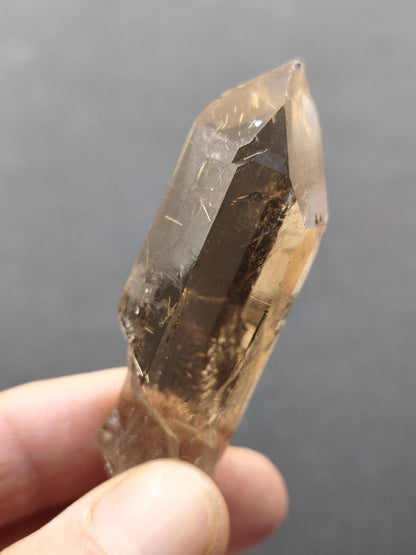Rauchquarz mit Rutil gold roh Sammler Stufe Kristall Rarität ~ Edelstein Deko Heilstein Mineral Kollektion Energie Natur