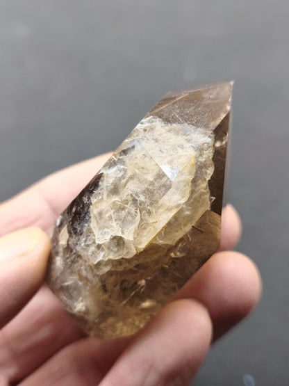 Rauchquarz mit Rutil gold roh Sammler Stufe Kristall Rarität ~ Edelstein Deko Heilstein Mineral Kollektion Energie Natur