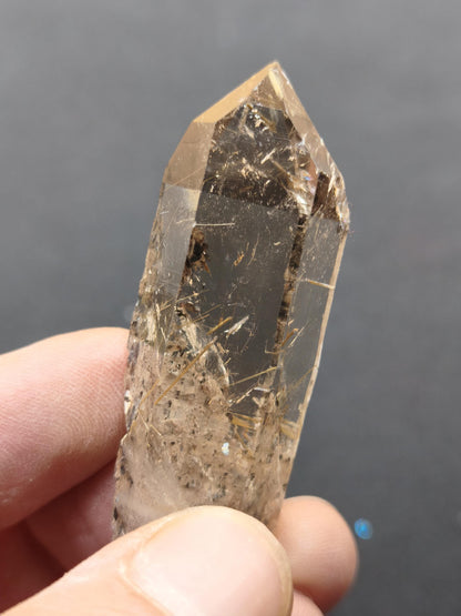 Rauchquarz mit Rutil gold roh Sammler Stufe Kristall Rarität ~ Edelstein Deko Heilstein Mineral Kollektion Energie Natur