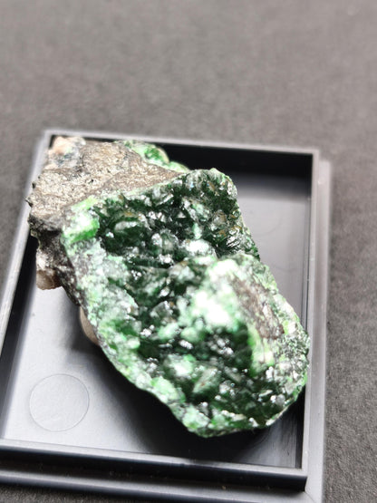 Cuproadamit Kristallstufe Tsumeb Namibia 40 mm | Tiefgrüne Kristalle Zincolivenit  Seltenes Sammlermineral Rarität Sammler roh Stufe Edelst